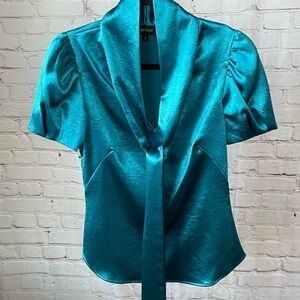 Karen Kane Front Tie Turquoise Top Size Small